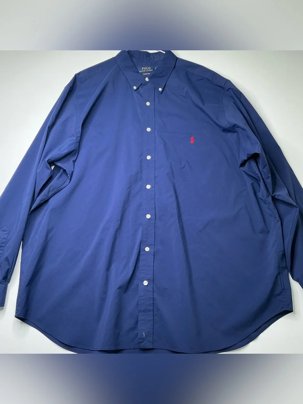 Ralph Lauren Men’s Shirt Featherweight Twill 2XB Blue Button Down Long Sleeve